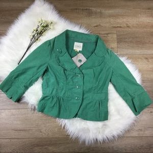 Green Anthropologie Blazer